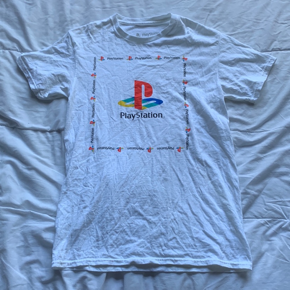 White Playstation shirt